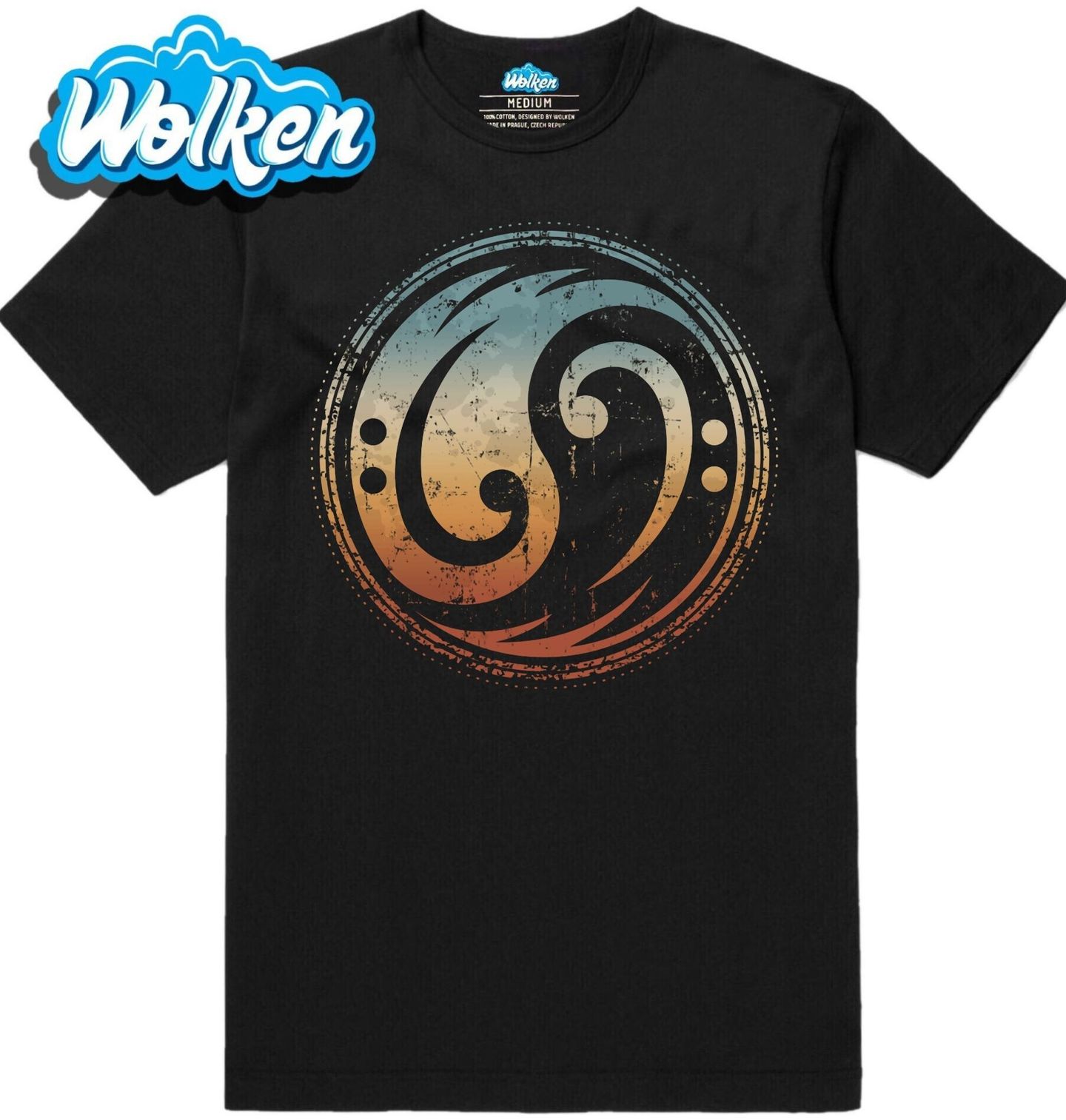 Pánské tričko Vintage Jin a Jang Basový Klíč.jpg