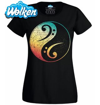 Dámské tričko Retro Jin a Jang Basový Klíč.jpg