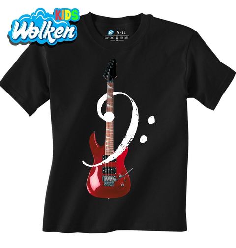 Obrázek produktu Dětské tričko Červená Baskytara a Basový Klíč