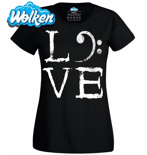 Obrázek produktu Dámské tričko Láska k Basovému Klíči LOVE