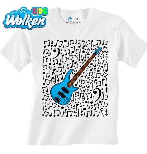 Obrázek produktu Dětské tričko Modrá Baskytara v Rytmu Not