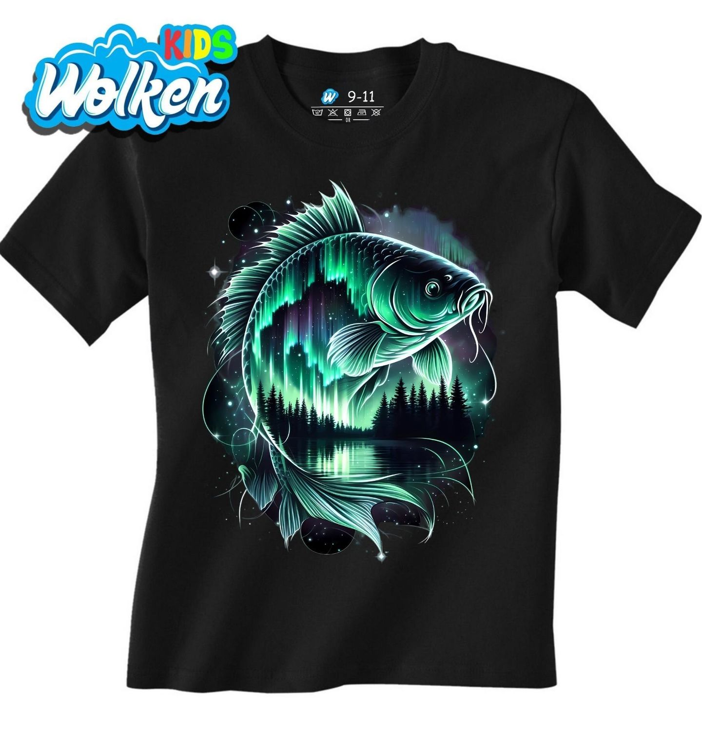 Dětské tričko Noční Kapr v Polární Záři.jpg