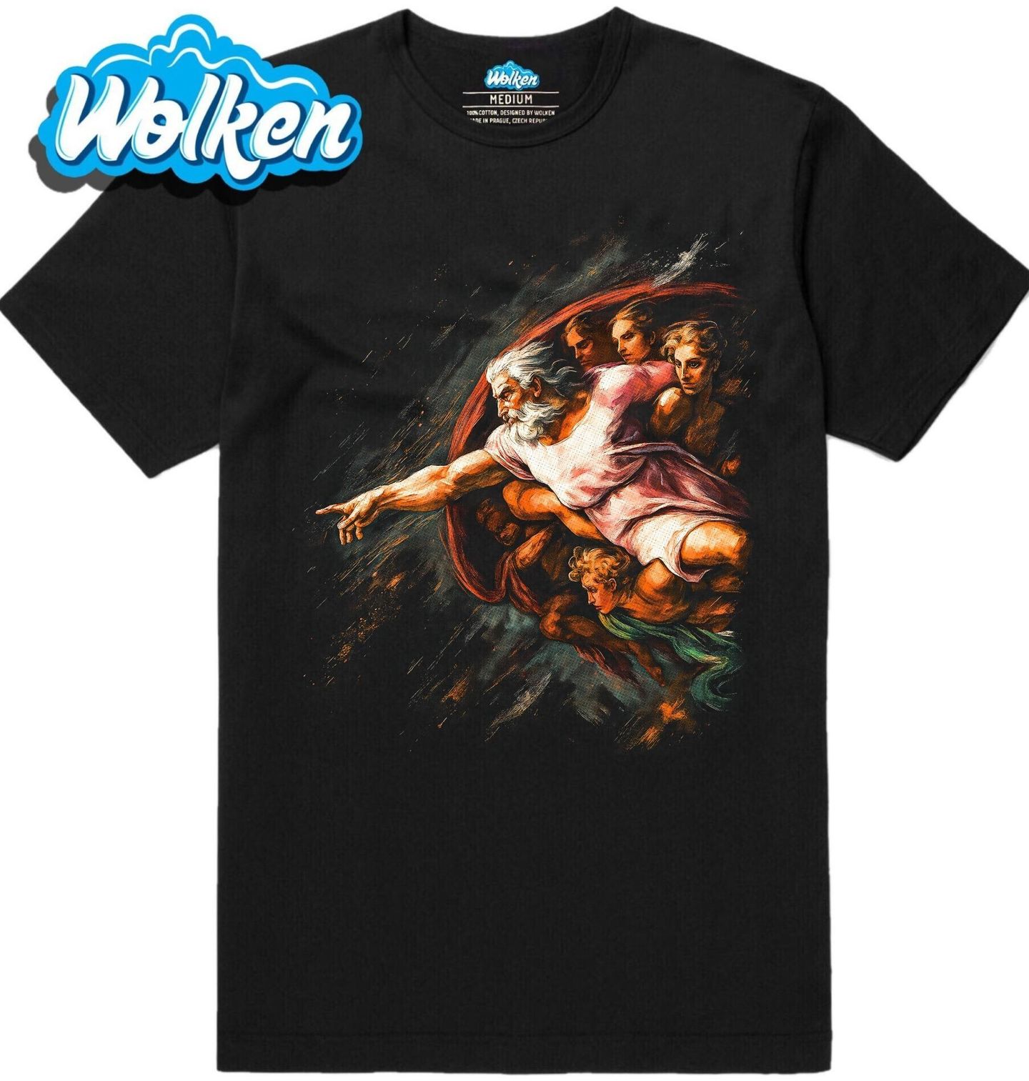 Pánské tričko Stvoření Adama Dotek života.jpg