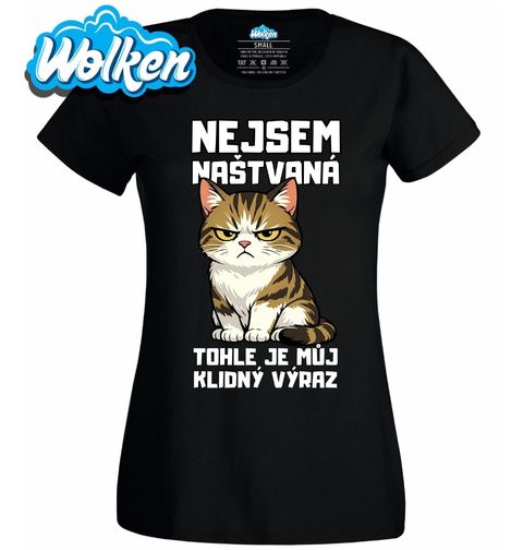 Obrázek produktu Dámské tričko Kočka Nejsem naštvaná, tohle je můj klidný výraz