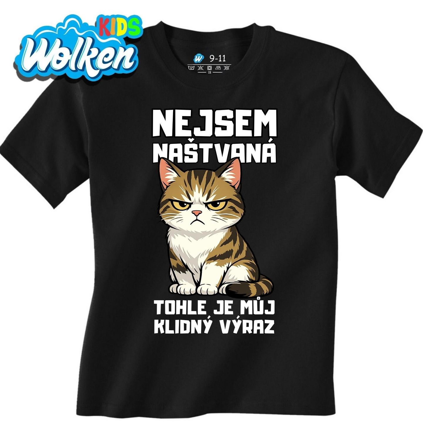Dětské tričko Kočka Nejsem naštvaná, tohle je můj klidný výraz.jpg