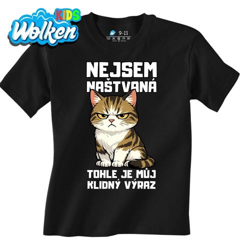 Obrázek produktu Dětské tričko Kočka Nejsem naštvaná, tohle je můj klidný výraz