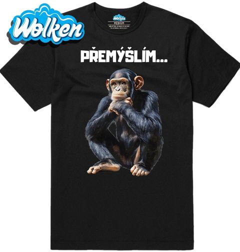 Obrázek produktu Pánské tričko Zamyšlený Šimpanz Přemýšlím…