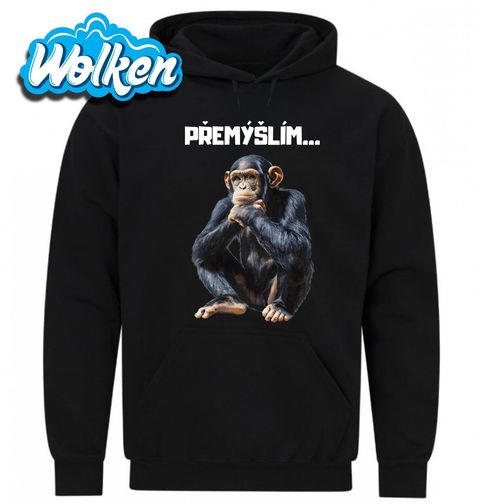 Obrázek produktu Pánská mikina Zamyšlený Šimpanz Přemýšlím…
