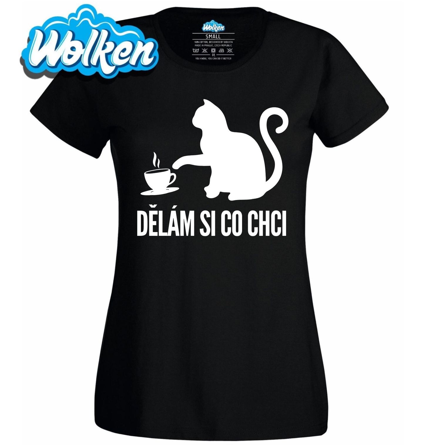 Dámské tričko Kočka s Kávou Dělám si co chci!.jpg