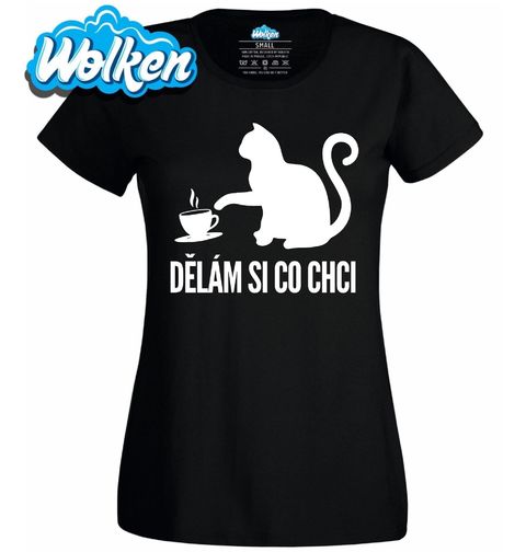 Obrázek produktu Dámské tričko Kočka s Kávou Dělám si co chci!
