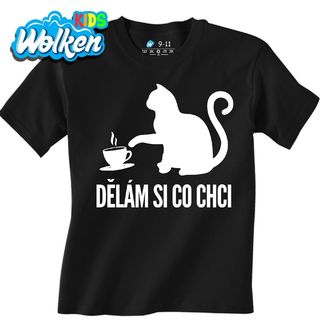 Dětské tričko Kočka s Kávou Dělám si co chci!.jpg