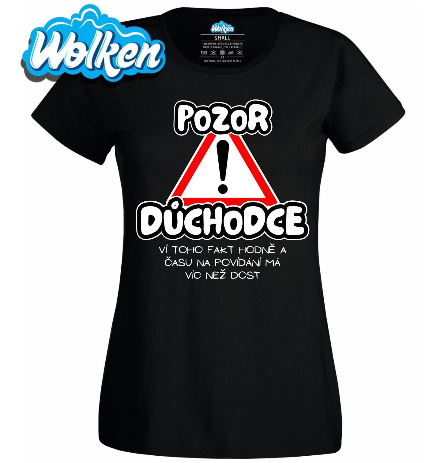 Dámské tričko Pozor Důchodce.jpg