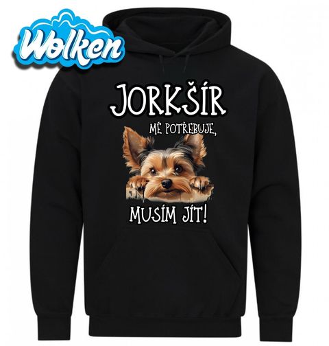 Obrázek produktu Pánská mikina Jorkšír mě potřebuje, musím jít!