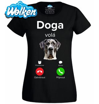 Dámské tričko Doga volá Phone Call.jpg