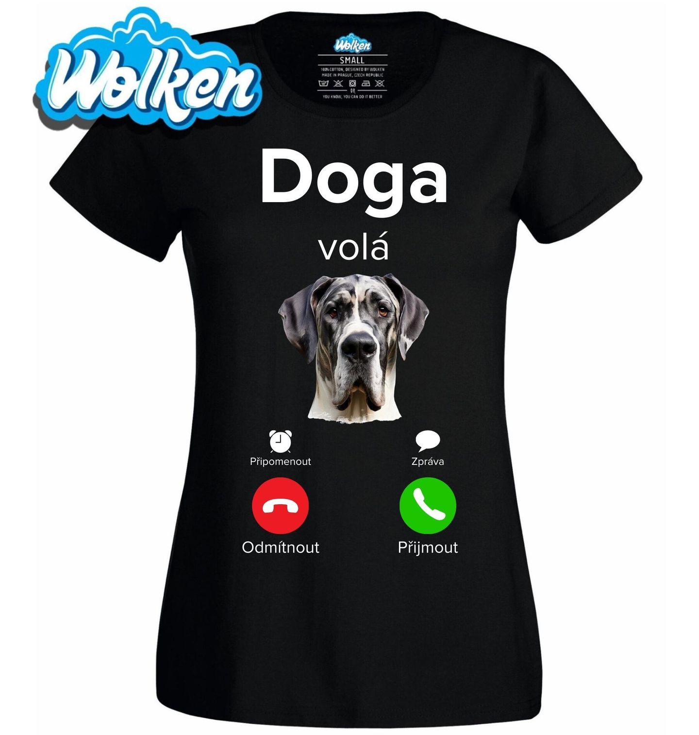 Dámské tričko Doga volá Phone Call.jpg