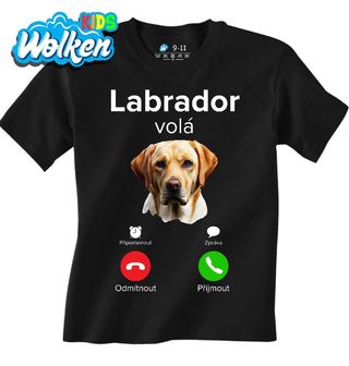 Dětské tričko Labrador volá Phone Call.jpg