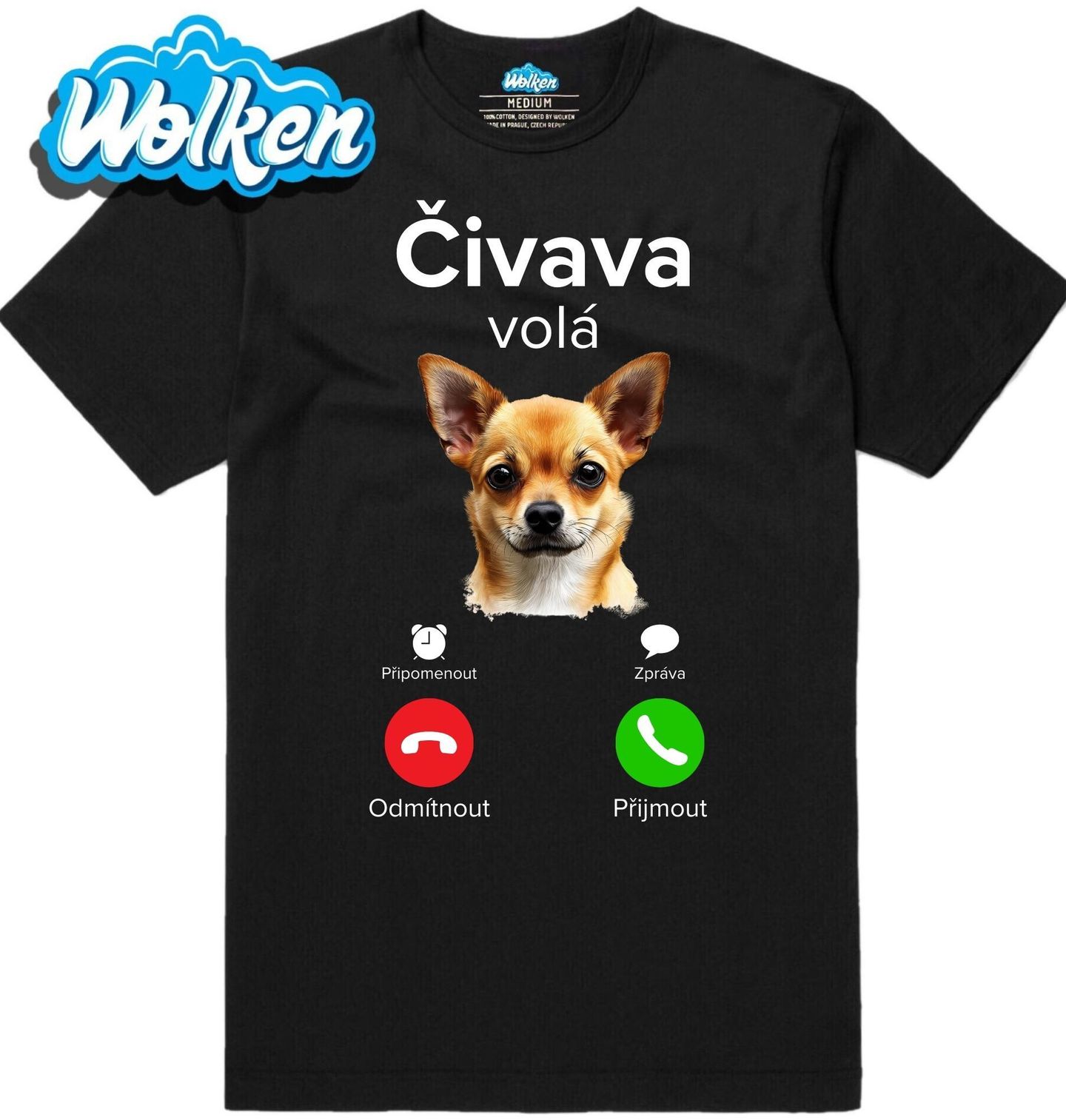 Pánské tričko Čivava volá Phone Call.jpg