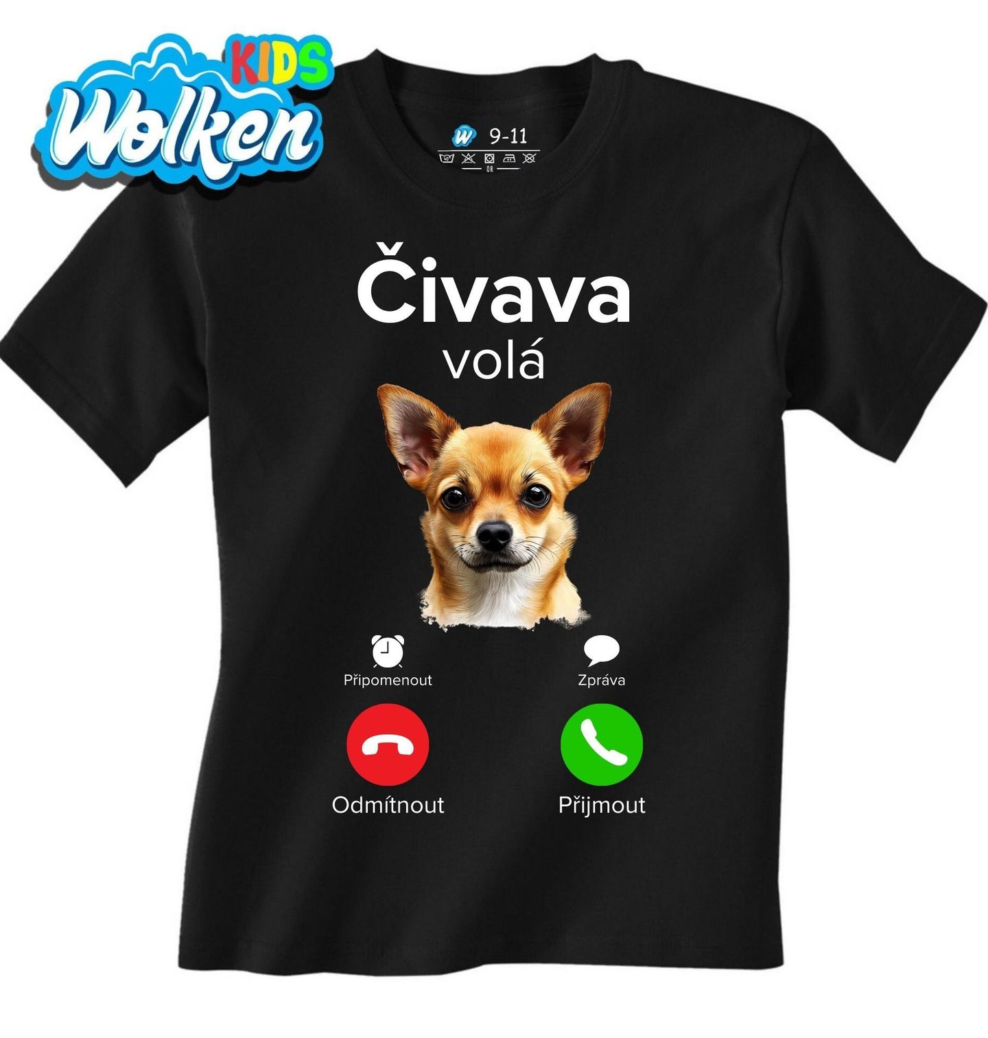 Dětské tričko Čivava volá Phone Call.jpg