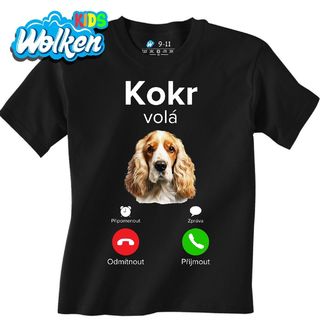 Dětské tričko Anglický kokršpaněl volá Phone Call.jpg