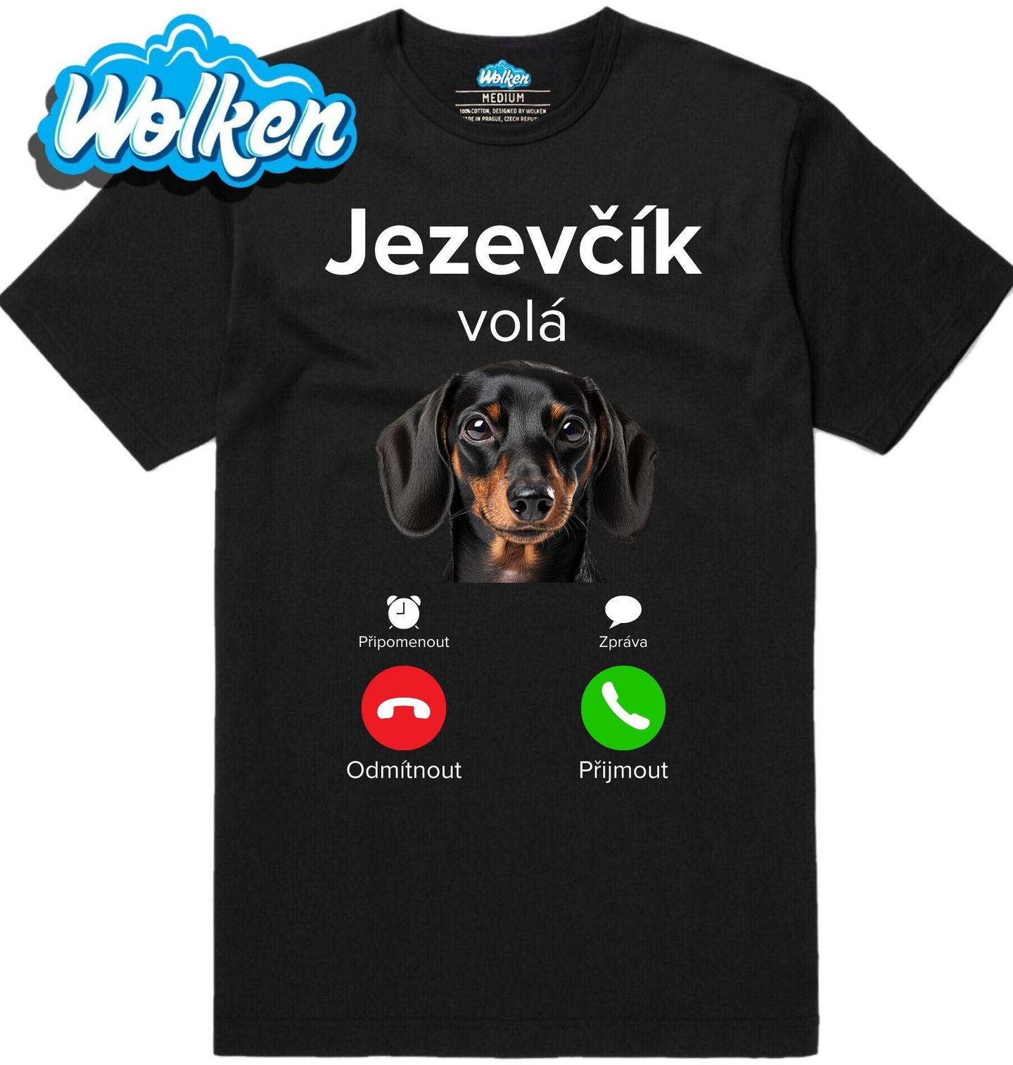 Pánské tričko Jezevčík volá Phone Call.jpg