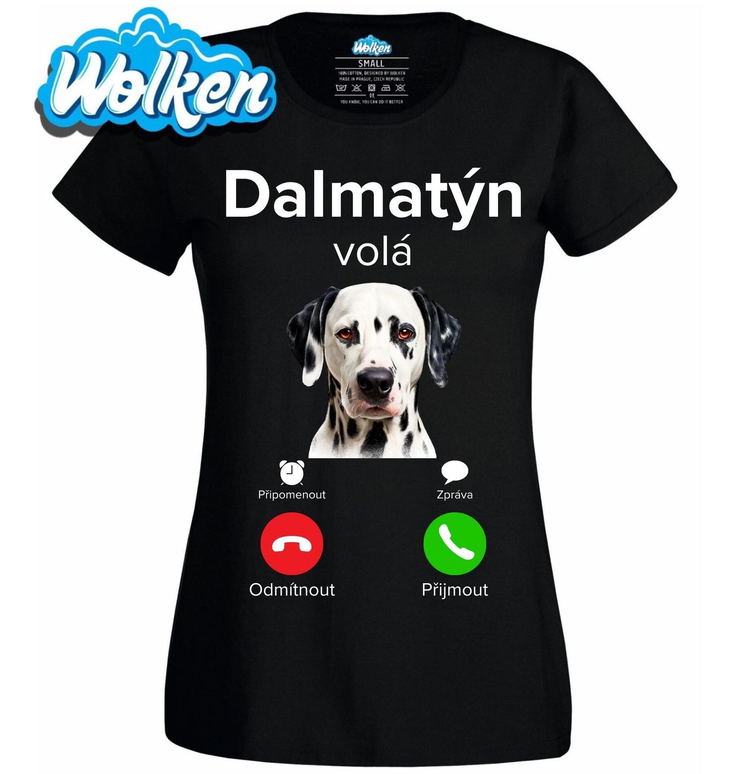 Dámské tričko Dalmatýn volá Phone Call.jpg
