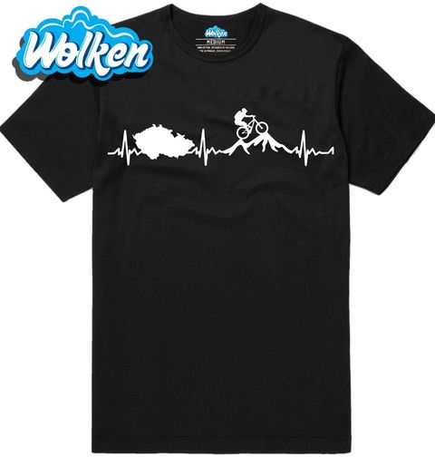 Obrázek produktu Pánské tričko Bílý Kardiogram a Český Cyklista