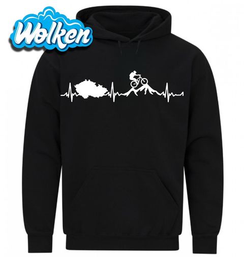 Obrázek produktu Pánská mikina Bílý Kardiogram a Český Cyklista