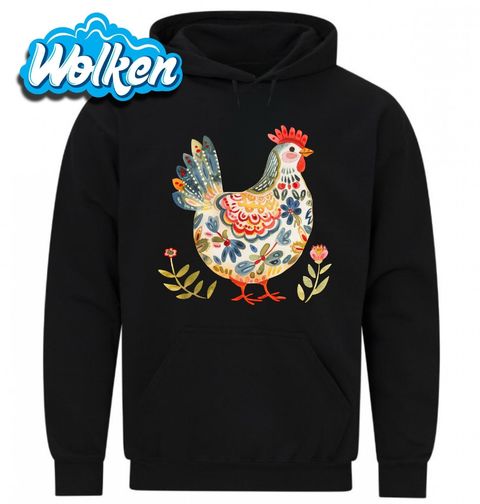 Obrázek produktu Pánská mikina Velikonoční Slepice s Ornamenty Folk