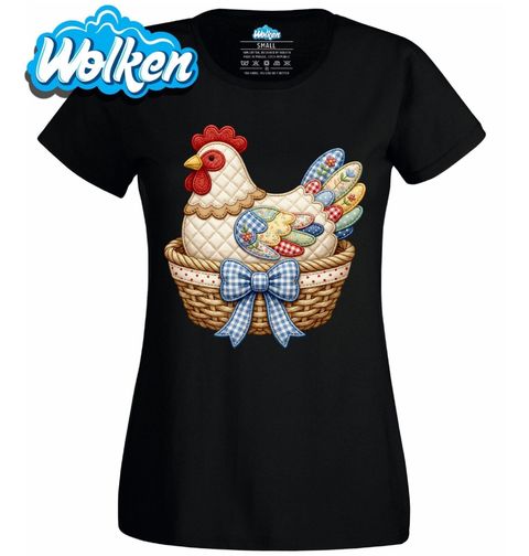 Obrázek produktu Dámské tričko Vyšívaná Slepice Folk