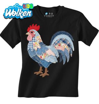 Dětské tričko Zaplátovaný Kohout Folk.jpg
