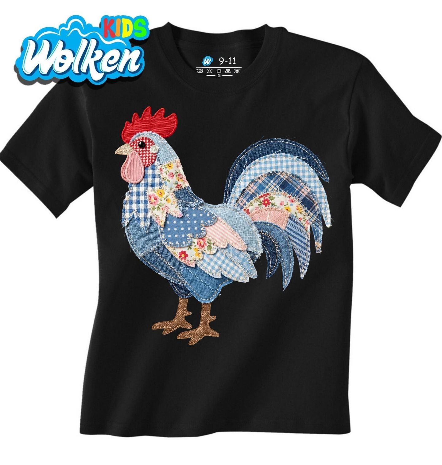Dětské tričko Zaplátovaný Kohout Folk.jpg