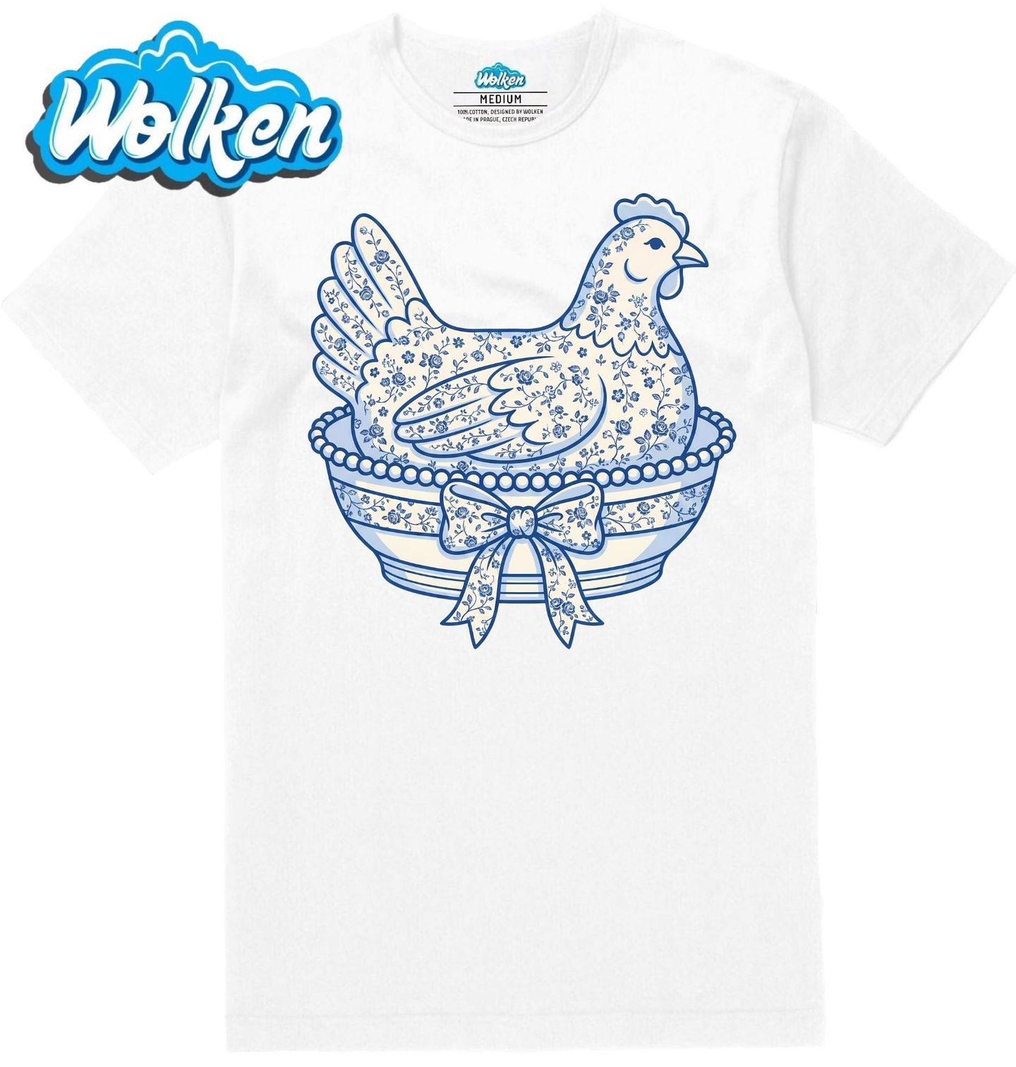 Pánské tričko Porcelánová Slepice Folk.jpg