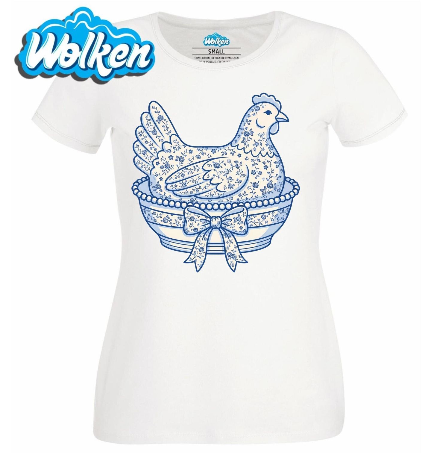 Dámské tričko  Porcelánová Slepice Folk.jpg