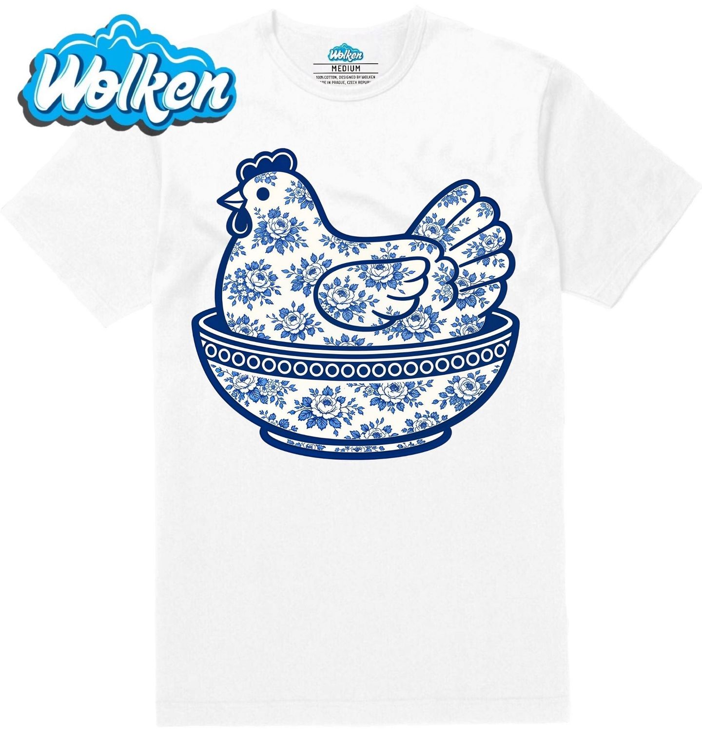 Pánské tričko Květinová Slepice z Porcelánu Folk.jpg