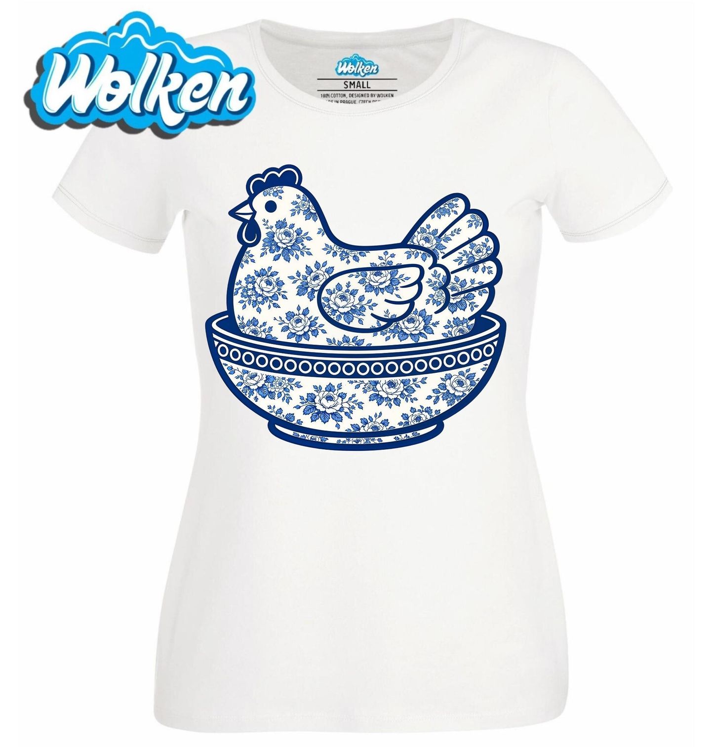 Dámské tričko Květinová Slepice z Porcelánu Folk.jpg