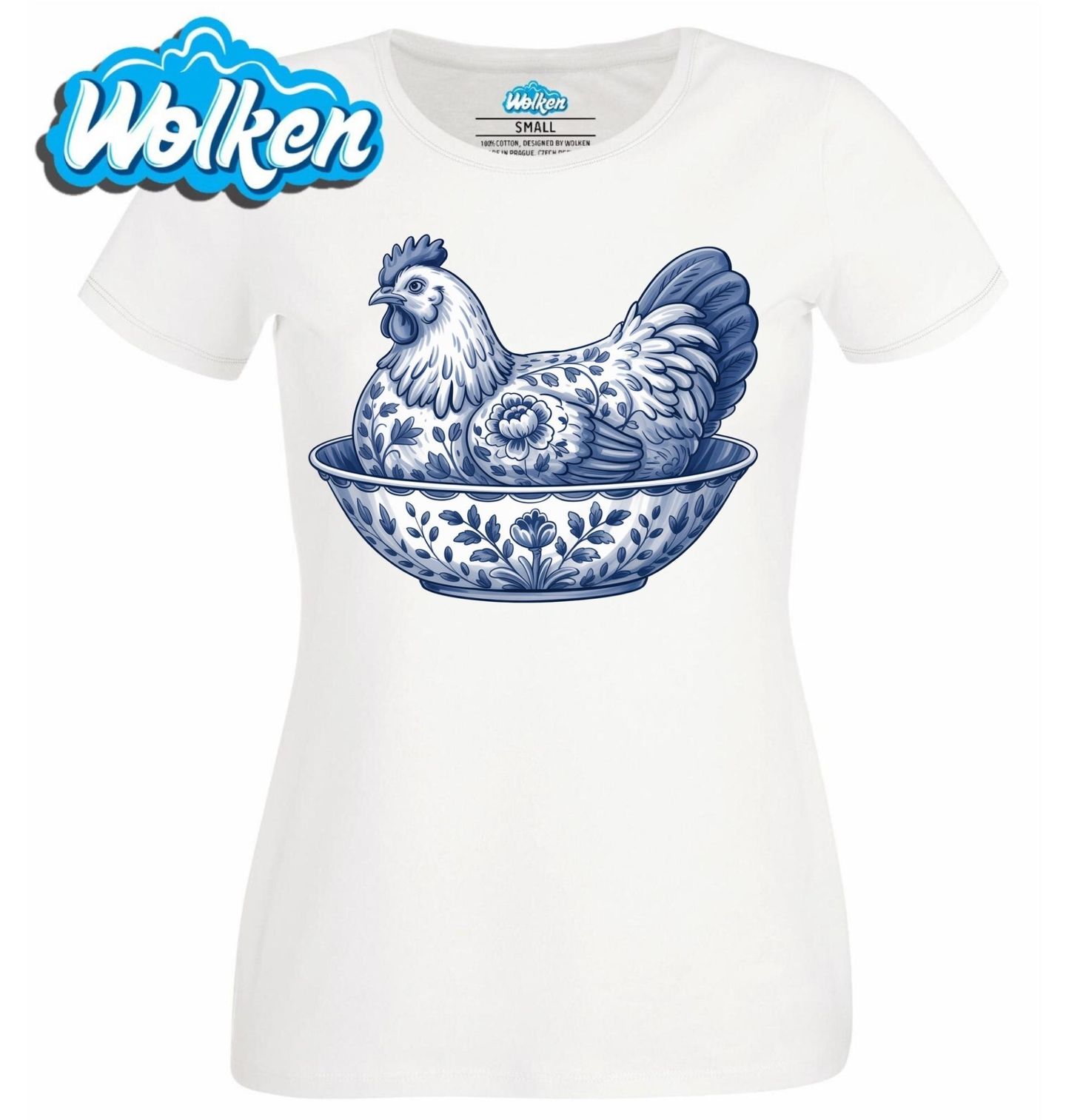 Dámské tričko Porcelánová Slepice v Misce Folk.jpg