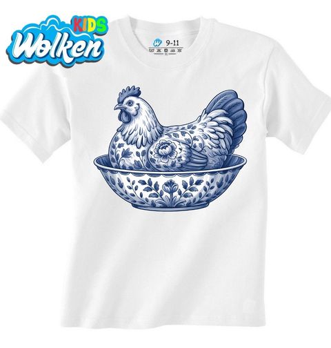 Obrázek produktu Dětské tričko Porcelánová Slepice v Misce Folk