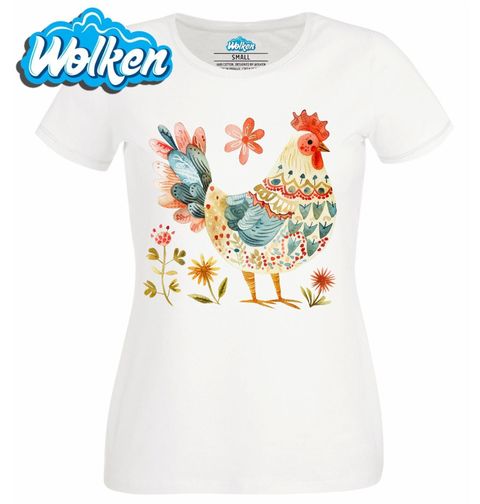 Obrázek produktu Dámské tričko Tradiční Slepička Folk