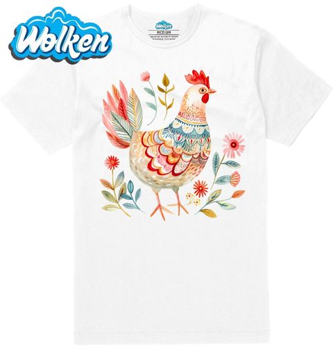 Obrázek produktu Pánské tričko Květinový Kohout Folk