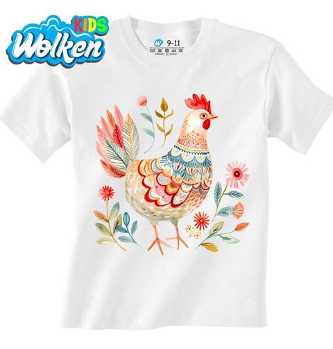 Obrázek produktu Dětské tričko Květinový Kohout Folk