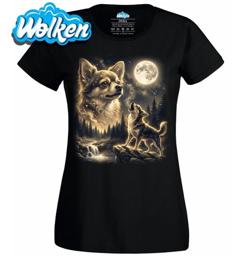 Obrázek produktu Dámské tričko Čivava vyjící na Měsíc