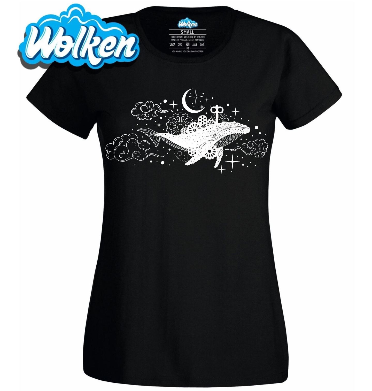 Dámské tričko Mechanická Velryba ve Hvězdách.jpg