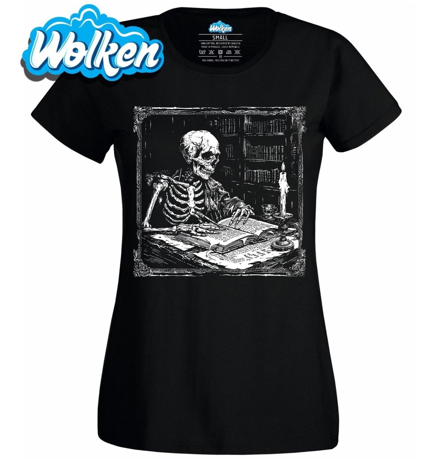 Dámské tričko Kostra Knihovníka.jpg