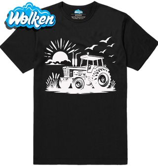 Pánské tričko Traktor na Poli při Východu Slunce.jpg