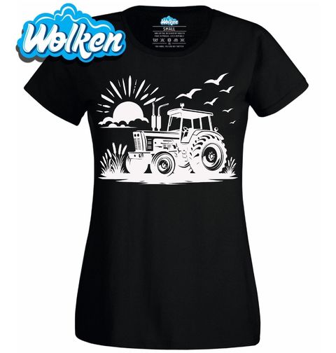 Obrázek produktu Dámské tričko Traktor na Poli při Východu Slunce