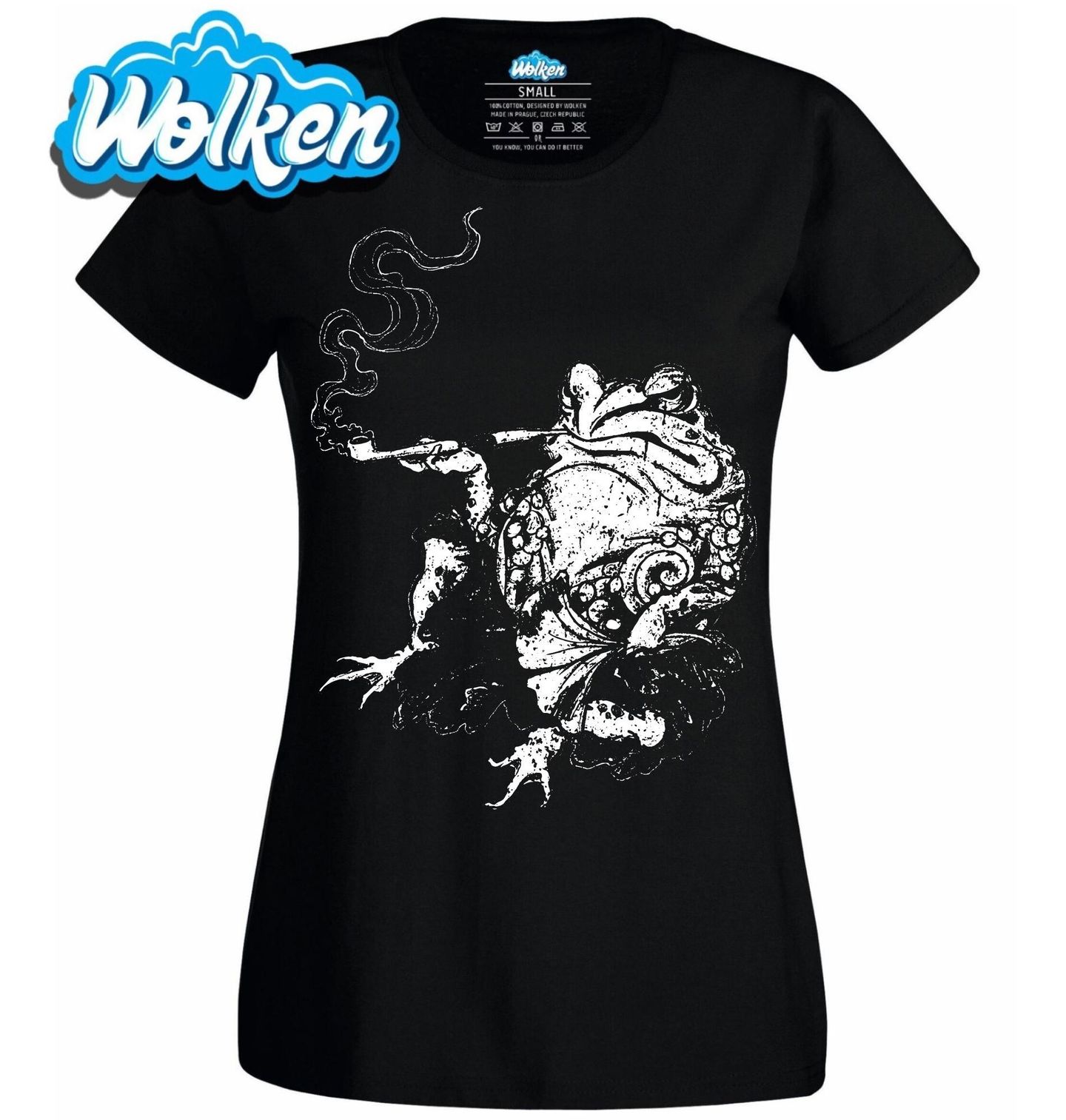 Dámské tričko Pohodová Žába s Dýmkou.jpg