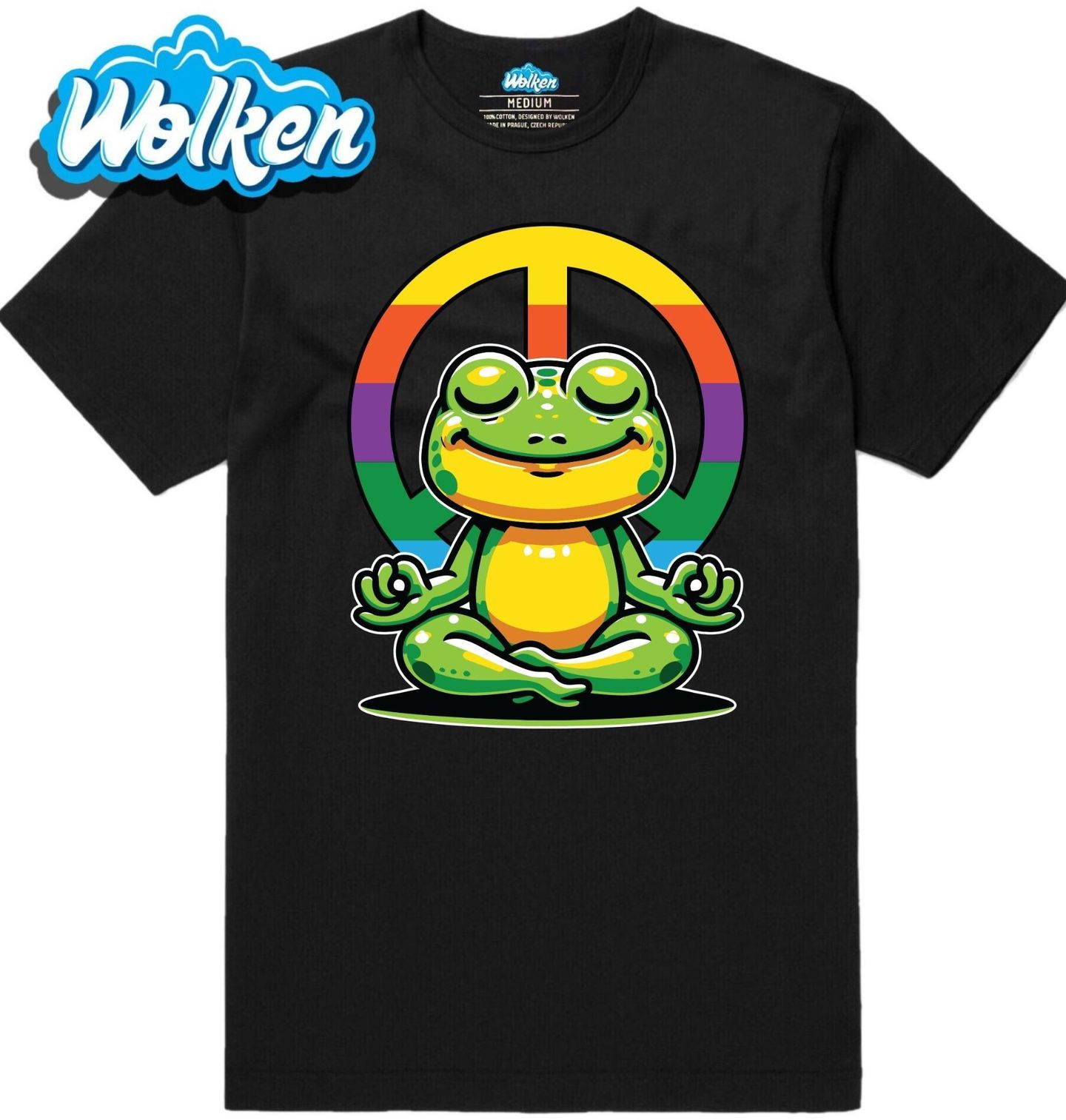 Pánské tričko Meditující Hippie Žába.jpg