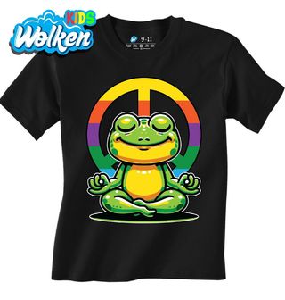 Dětské tričko Meditující Hippie Žába.jpg