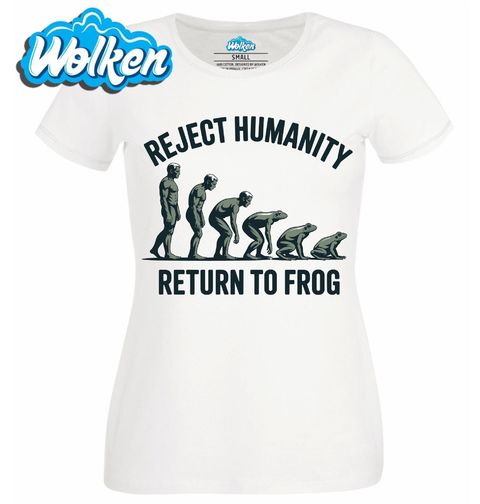 Obrázek produktu Dámské tričko Evoluce Žáby Odmítni lidství, vrať se k žábě