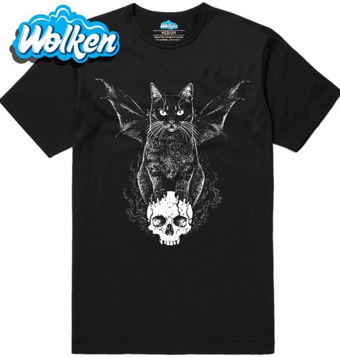 Obrázek produktu Pánské tričko Gotická Kočka na Lebce